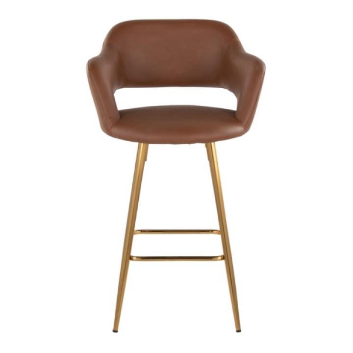 Brown Faux Leather Marge Counter Stools, Set of 2