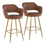 Brown Faux Leather Marge Counter Stools, Set of 2