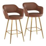 Brown Faux Leather Marge Counter Stools, Set of 2