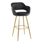 Black Faux Leather Marge Bar Stools, Set of 2