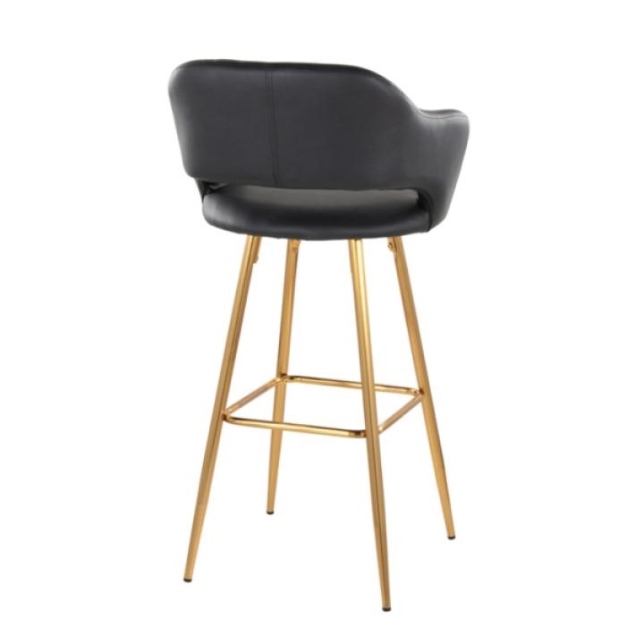 Black Faux Leather Marge Bar Stools, Set of 2