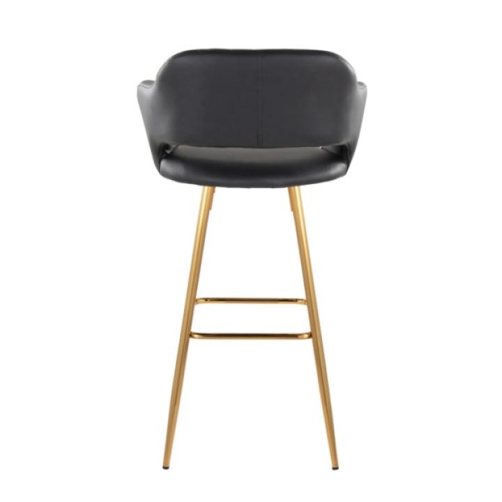 Black Faux Leather Marge Bar Stools, Set of 2