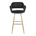 Black Faux Leather Marge Bar Stools, Set of 2