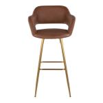 Brown Faux Leather Marge Bar Stools, Set of 2