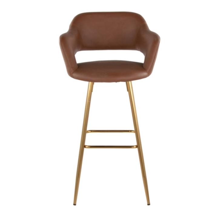 Brown Faux Leather Marge Bar Stools, Set of 2