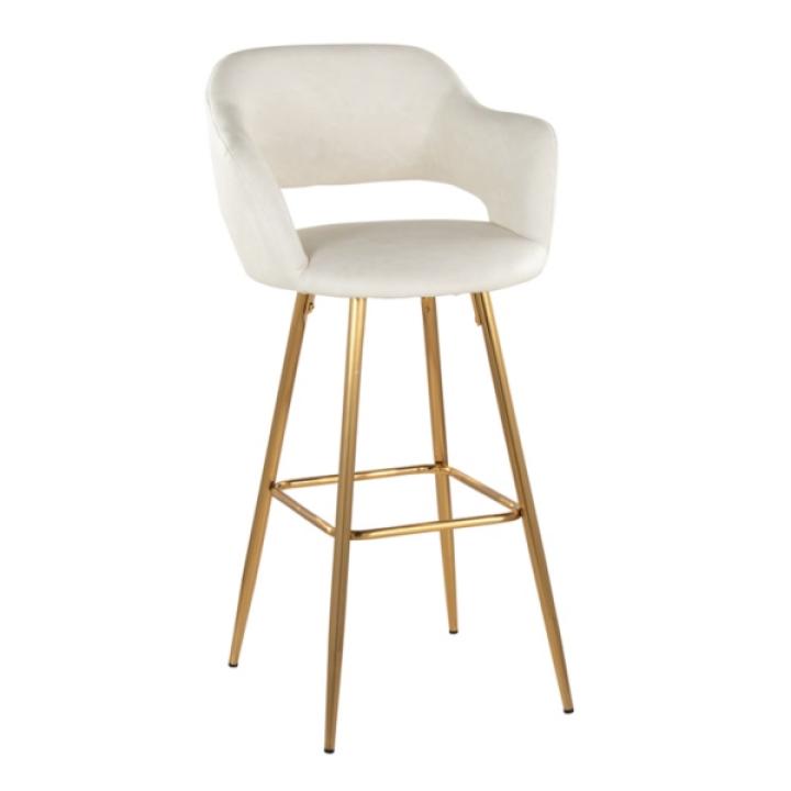 Ivory Faux Leather Marge Bar Stools, Set of 2