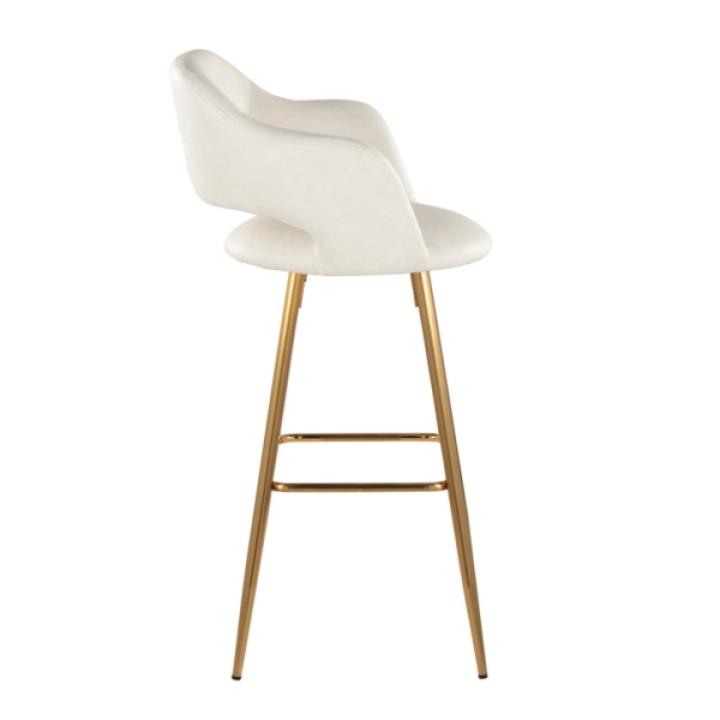 Ivory Faux Leather Marge Bar Stools, Set of 2