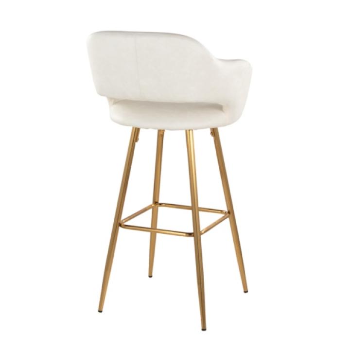 Ivory Faux Leather Marge Bar Stools, Set of 2