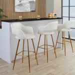 Ivory Faux Leather Marge Bar Stools, Set of 2