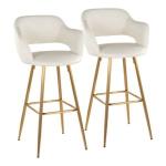 Ivory Faux Leather Marge Bar Stools, Set of 2