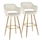 Ivory Faux Leather Marge Bar Stools, Set of 2