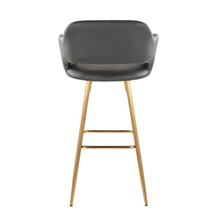 Gray Faux Leather Marge Bar Stools, Set of 2