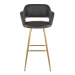 Gray Faux Leather Marge Bar Stools, Set of 2