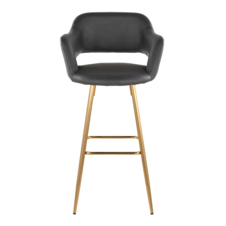 Gray Faux Leather Marge Bar Stools, Set of 2