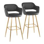 Gray Faux Leather Marge Bar Stools, Set of 2