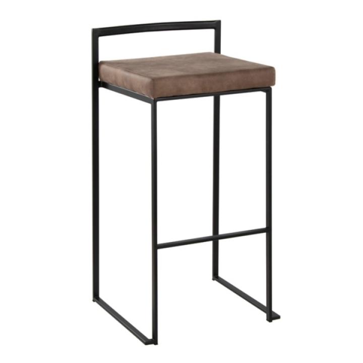 Fiji Brown Stackable Bar Stools, Set of 2