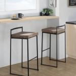 Fiji Brown Stackable Bar Stools, Set of 2
