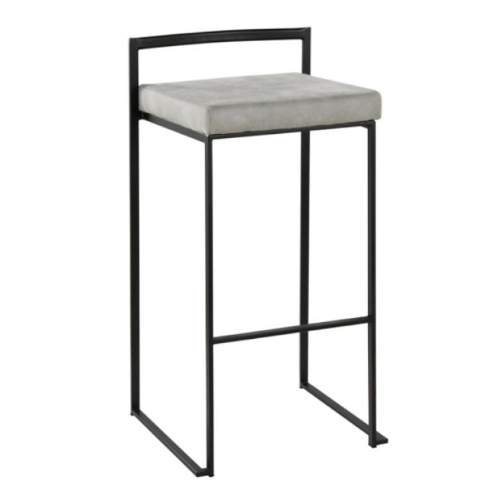 Fiji Gray Stackable Bar Stools, Set of 2