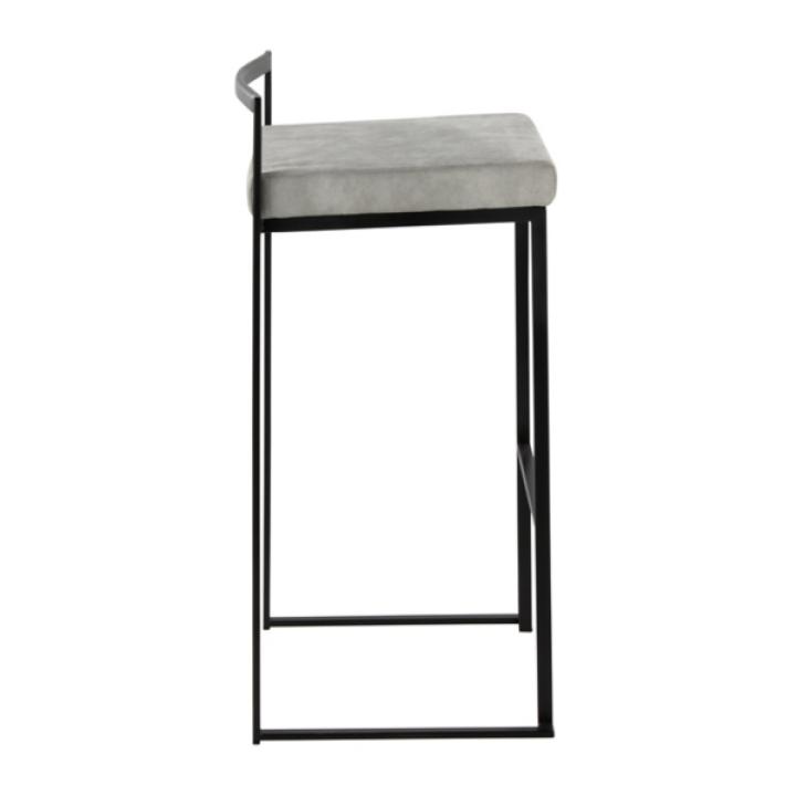 Fiji Gray Stackable Bar Stools, Set of 2