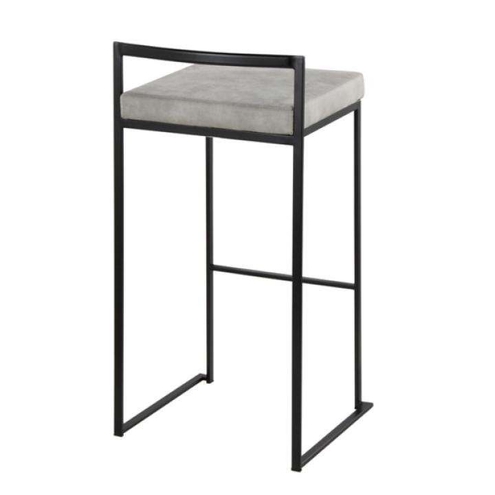 Fiji Gray Stackable Bar Stools, Set of 2