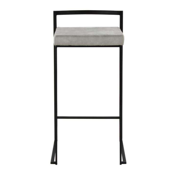 Fiji Gray Stackable Bar Stools, Set of 2