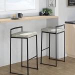 Fiji Gray Stackable Bar Stools, Set of 2