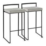 Fiji Gray Stackable Bar Stools, Set of 2