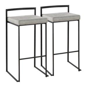 Fiji Gray Stackable Bar Stools, Set of 2