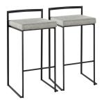 Fiji Gray Stackable Bar Stools, Set of 2