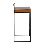 Camel Faux Leather Stackable Bar Stools, Set of 2