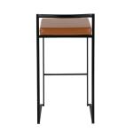 Camel Faux Leather Stackable Bar Stools, Set of 2