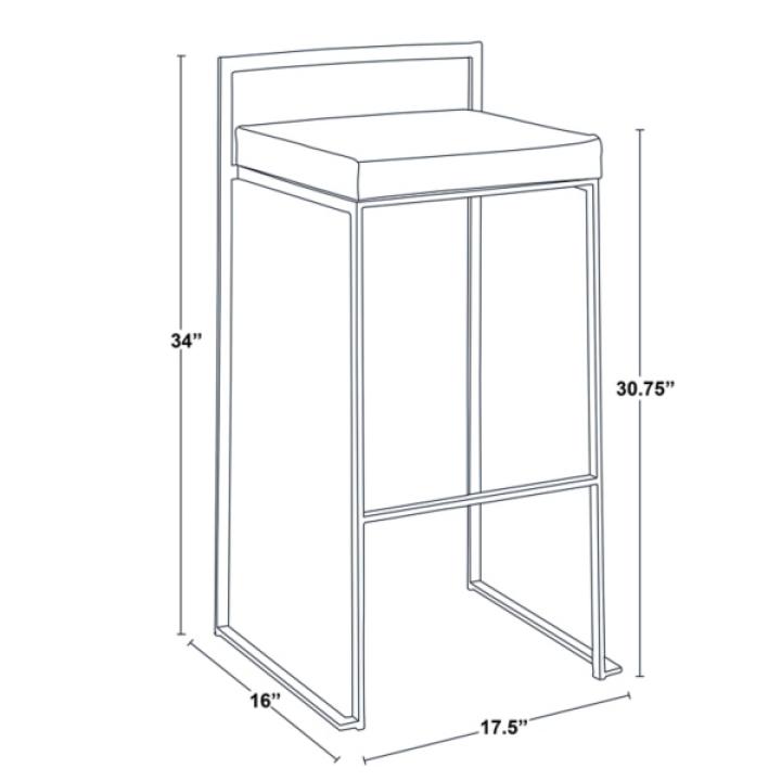 Camel Faux Leather Stackable Bar Stools, Set of 2