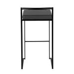 Gray Faux Leather Stackable Bar Stools, Set of 2