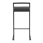 Gray Faux Leather Stackable Bar Stools, Set of 2