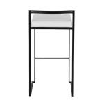 White Faux Leather Stackable Bar Stools, Set of 2