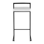 White Faux Leather Stackable Bar Stools, Set of 2