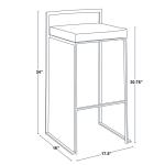 White Faux Leather Stackable Bar Stools, Set of 2