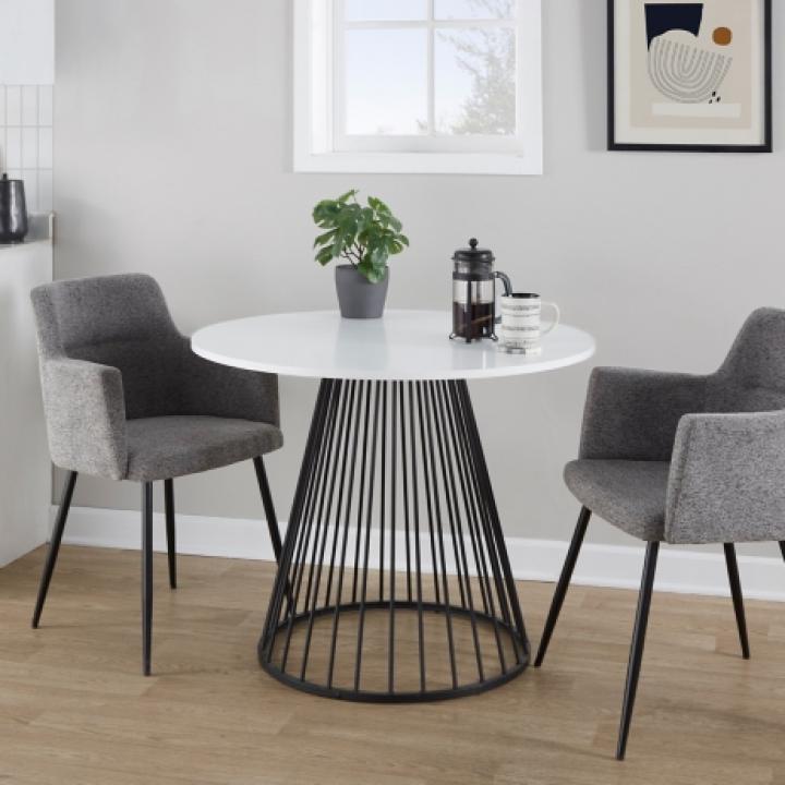 Black and White Canary Cosmo Round Dining Table