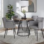 Black and Brown Canary Cosmo Round Dining Table
