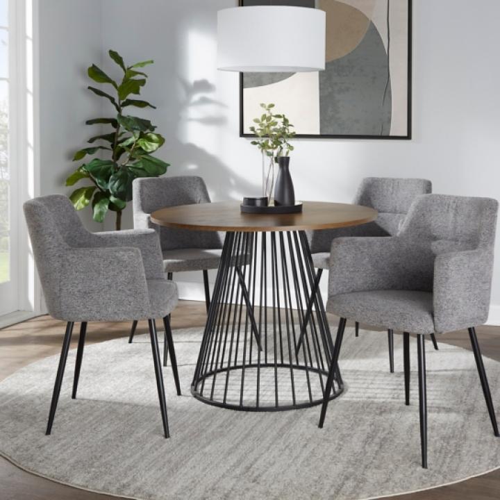 Black and Brown Canary Cosmo Round Dining Table
