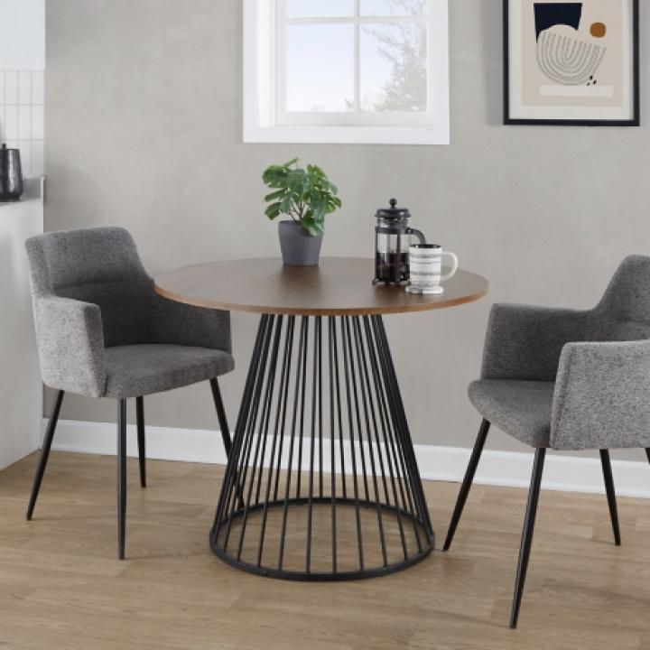 Black and Brown Canary Cosmo Round Dining Table