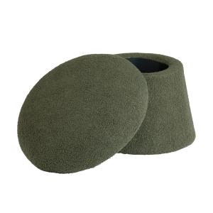 Drak Green Boucle Mushroom Storage Ottoman