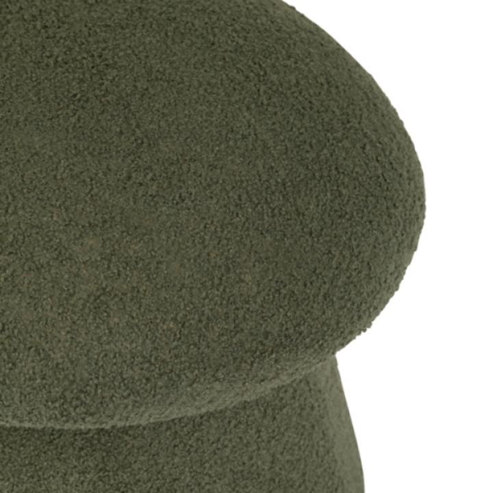 Drak Green Boucle Mushroom Storage Ottoman