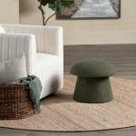 Drak Green Boucle Mushroom Storage Ottoman