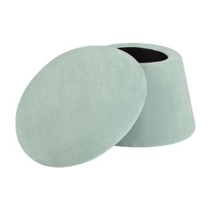 Light Green Chenille Mushroom Storage Ottoman