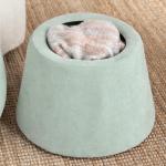 Light Green Chenille Mushroom Storage Ottoman
