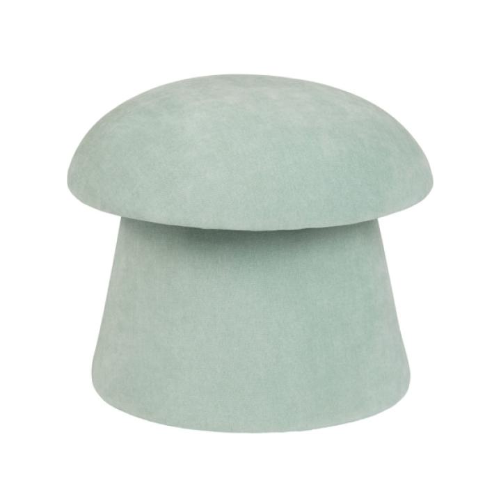 Light Green Chenille Mushroom Storage Ottoman