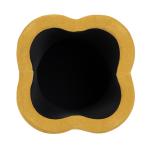 Spice Yellow Chenille Flower Storage Ottoman