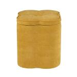 Spice Yellow Chenille Flower Storage Ottoman