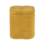 Spice Yellow Chenille Flower Storage Ottoman